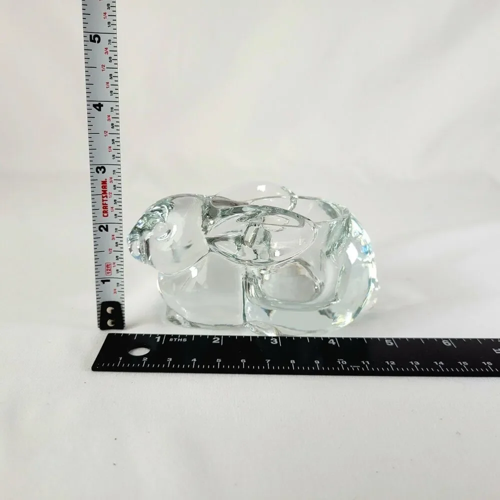 Vintage Indiana Glass Rabbit Votive Candle Holder Bunny Cottagecore Coquette